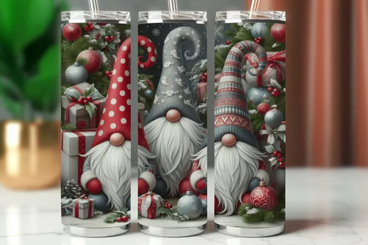 Tumbler Wrap 20 oz - christmas gnome