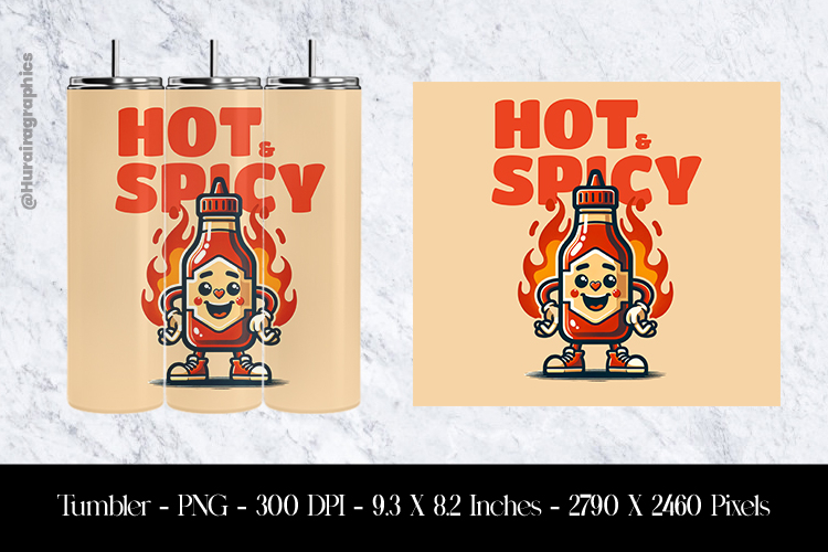 Hot Spicy Tumbler Sublimation Design