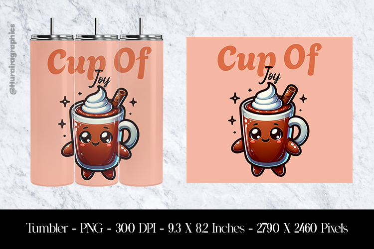 Cup Of Chocolate Tumbler Sublimation Design