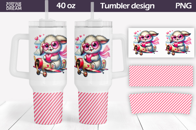 Valentine Bunny Tumbler 40 Oz | Valentines Day Tumbler 40 oz