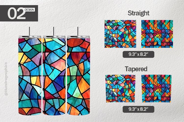 Bright Stained Glass Tumbler Wrap| Tumbler Sublimation Wrap example image 1