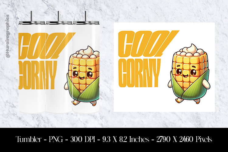 Cool Corny Tumbler Sublimation Design PNG
