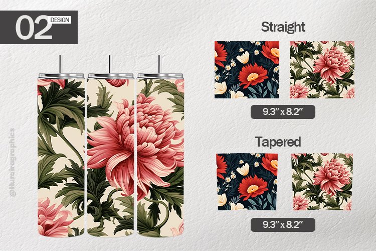 Flowers Fabric Tumbler Wrap| Tumbler Sublimation Wrap