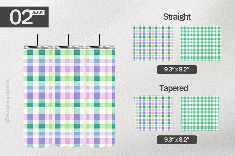 Small Gingham Tumbler Wrap| Tumbler Sublimation Wrap