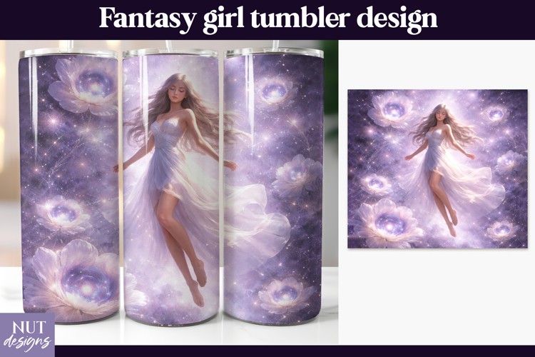 Galaxy Fairy Girl Tumbler, Mystical Woman Tumbler wrap