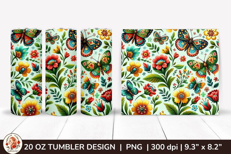3D Butterfly Tumbler,3D Flower Tumbler, 20oz tumbler wrap