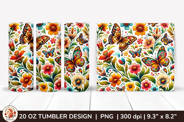 3D Butterfly Tumbler,3D Flower Tumbler, 20oz tumbler wrap
