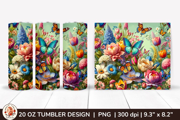 3D Butterfly Tumbler,3D Flower Tumbler, 20oz tumbler wrap