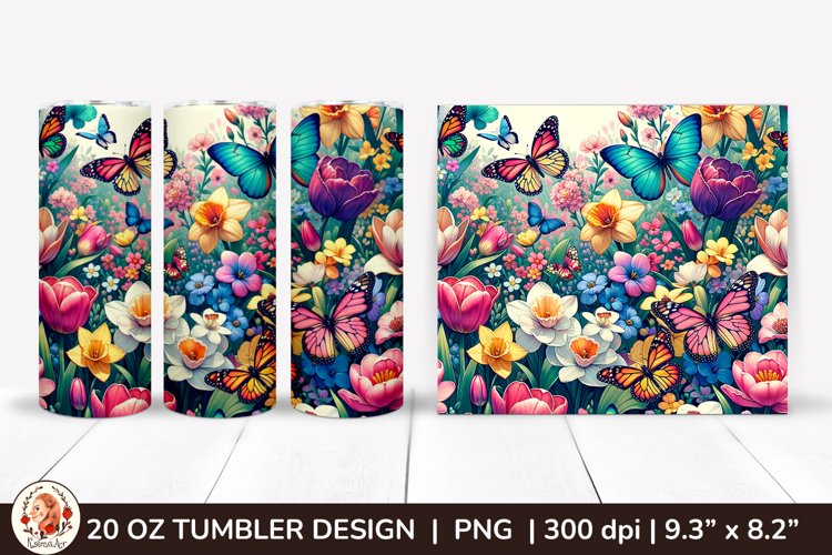 3D Butterfly Tumbler,3D Flower Tumbler, 20oz tumbler wrap