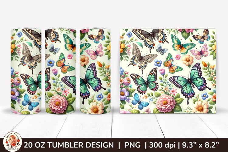 3D Butterfly Tumbler,3D Flower Tumbler, 20oz tumbler wrap