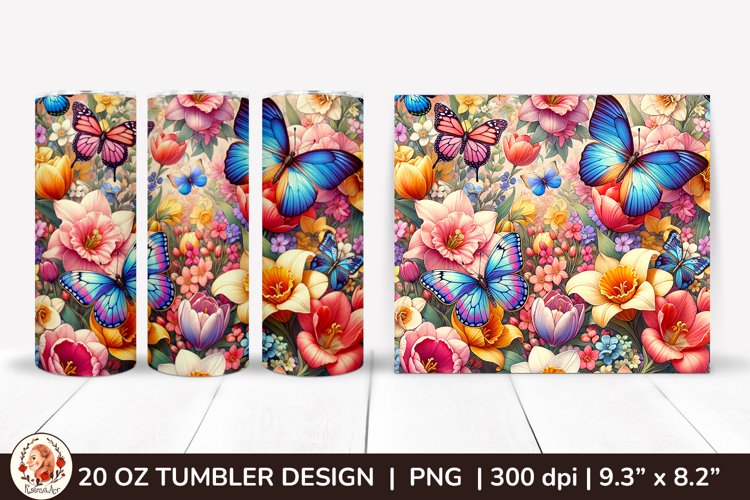 3D Butterfly Tumbler,3D Flower Tumbler, 20oz tumbler wrap