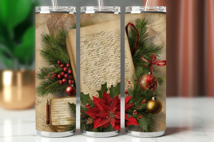 Tumbler Wrap 20 oz - vintage christmas tree example image 1