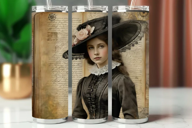 Tumbler Wrap 20 oz - vintage victorian girl