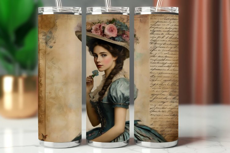 Tumbler Wrap 20 oz - vintage victorian girl example image 1