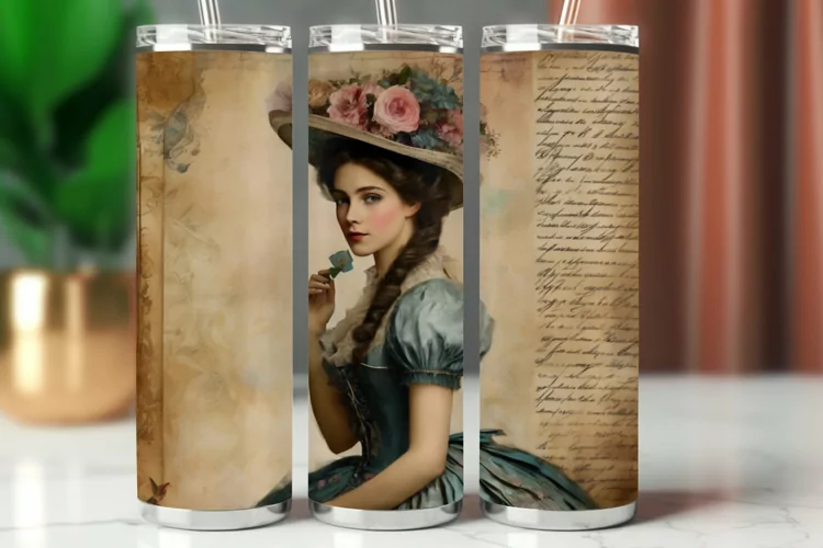 Tumbler Wrap 20 oz - vintage victorian girl