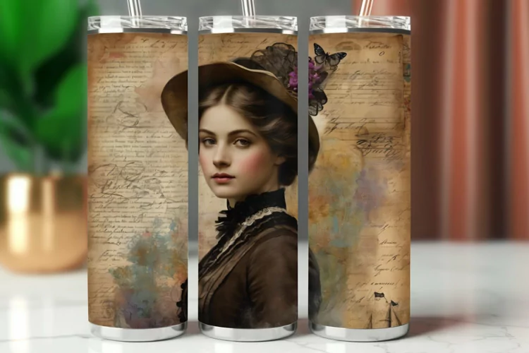 Tumbler Wrap 20 oz - vintage victorian girl