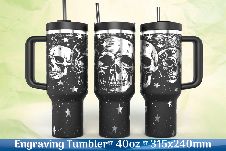 Stanley 40oz Gothic Engraving Skull Design SVG