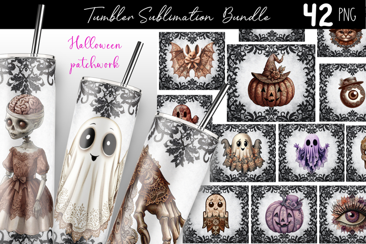 Halloween Lace Vintage Tumbler Sublimation Bundle