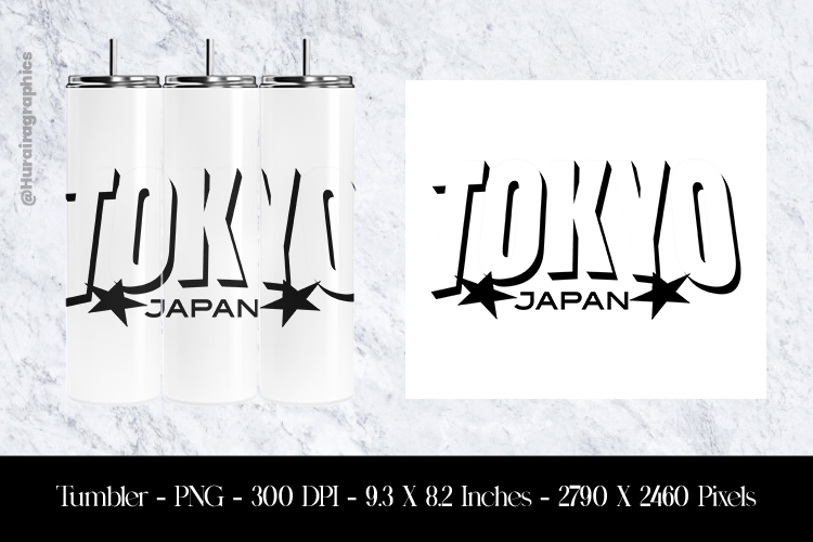 Toyko Japan Tumbler Sublimation Design PNG