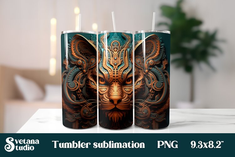 3d cat sublimation tumbler | 3d psychedelic tumbler wrap