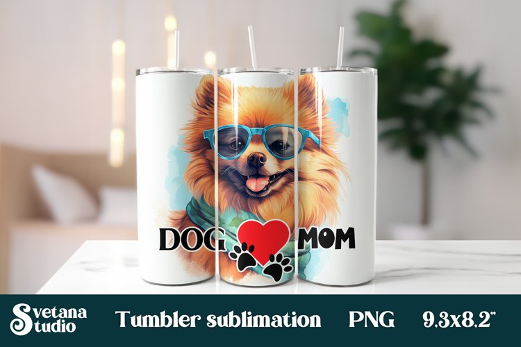 Dog mom tumbler wrap | Pomeranian sublimation tumbler 