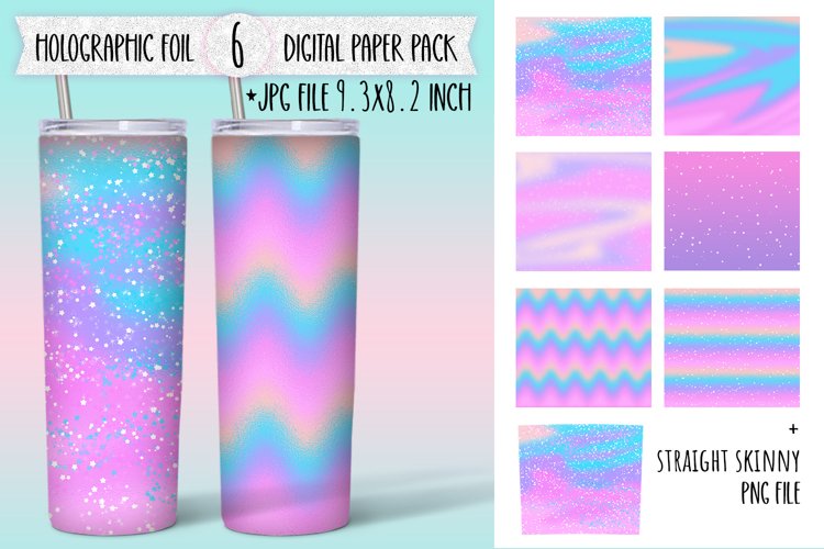 Holographic Foil Tumbler Colored Design | Sublimation Bundle