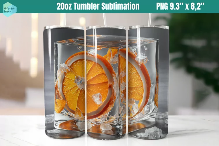 20 OZ Tumbler Sublimation | Orange in ice