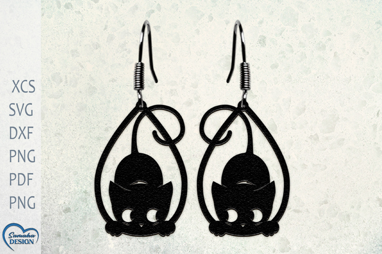 Halloween Cat Earrings Laser Cut. Cat Earrings Laser Cut.