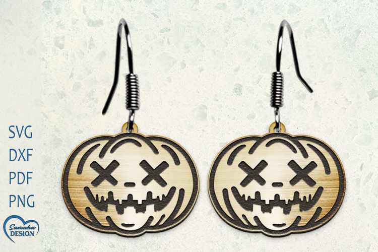 Halloween Cute Pumpkin Earrings Laser Cut.