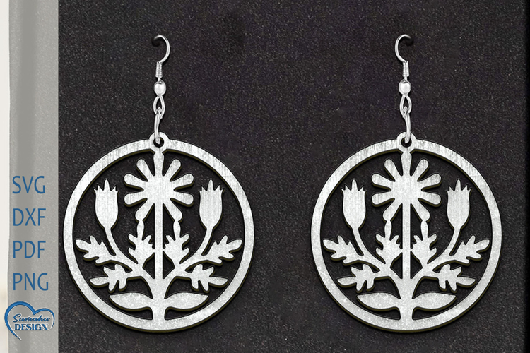 Flower Earrings Laser Cut. Boho Earrings.