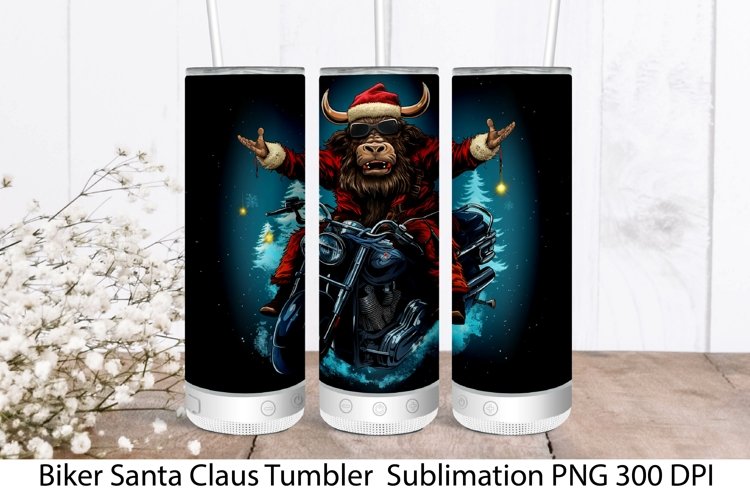 Christmas Tumbler Wrap Sublimation. Christmas Highland Cow.