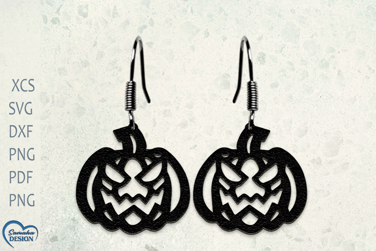Halloween Pumpkin Earrings Laser Cut.