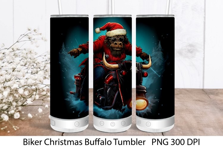 Christmas Tumbler Wrap Sublimation. Christmas Highland Cow.