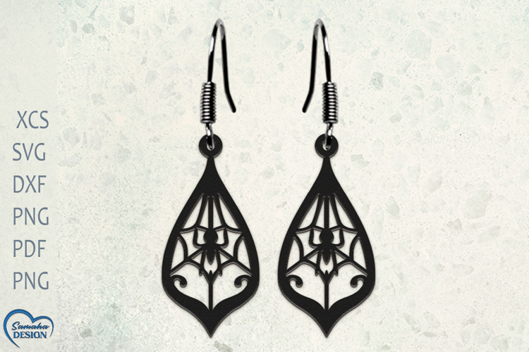 Halloween Earrings Laser Cut. Halloween Spider Laser Cut.
