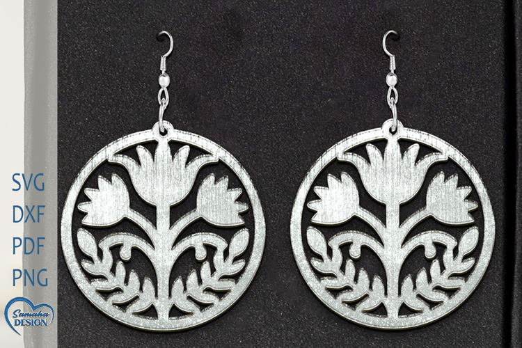 Flower Earrings Laser Cut. Boho Earrings.
