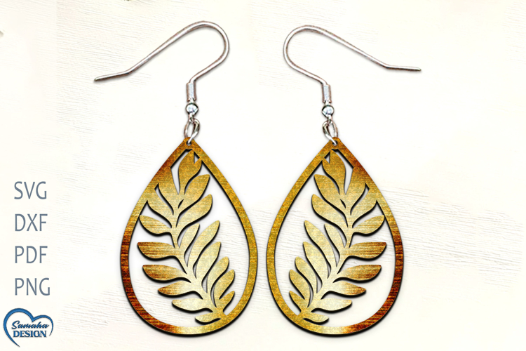 Leaf Earrings Laser Cut. Laser Cut earrings. Wreath SVG.