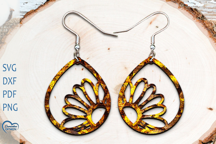 Flower Earrings Laser Cut. Boho Earrings.