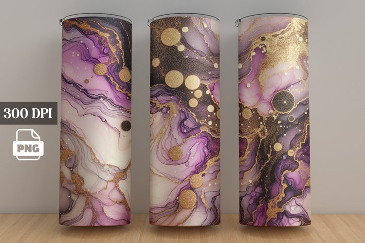 20 OZ Marbel Skinny Tumbler Design, Tumbler Sublimation example image 1