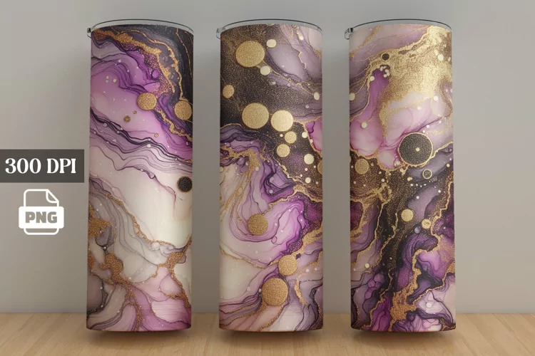 20 OZ Marbel Skinny Tumbler Design, Tumbler Sublimation