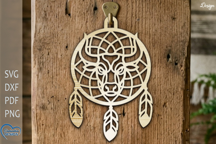 Dream Catcher Laser Cut. Taurus Zodiac Sign . example image 1