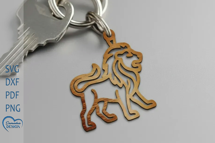 Lion Keychain Laser Cut. Zodiac Signs Keychain.