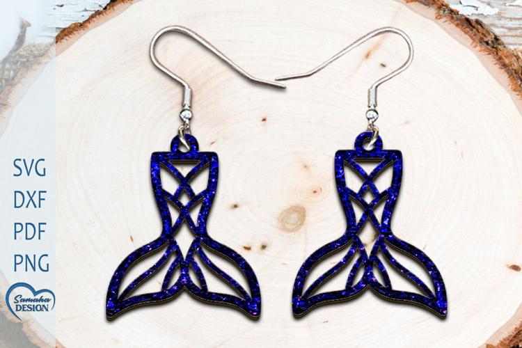 Whale tail Earrings Laser Cut. Tail Silhouette Laser Cu