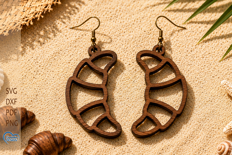 Croissant Earrings Laser Cut. Summer Earrings Laser Cut.