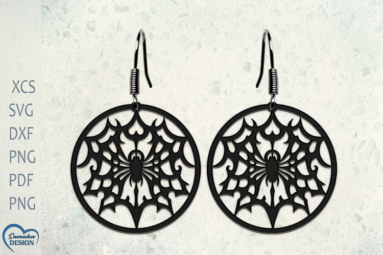 Halloween Earrings Laser Cut. Halloween Spider Laser Cut.