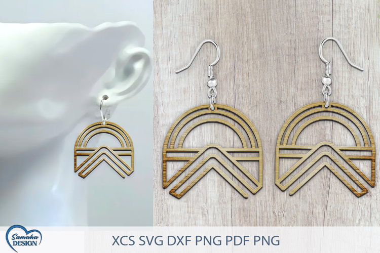 Modern Earrings Laser Cut. Boho Earrings Laser Cut.