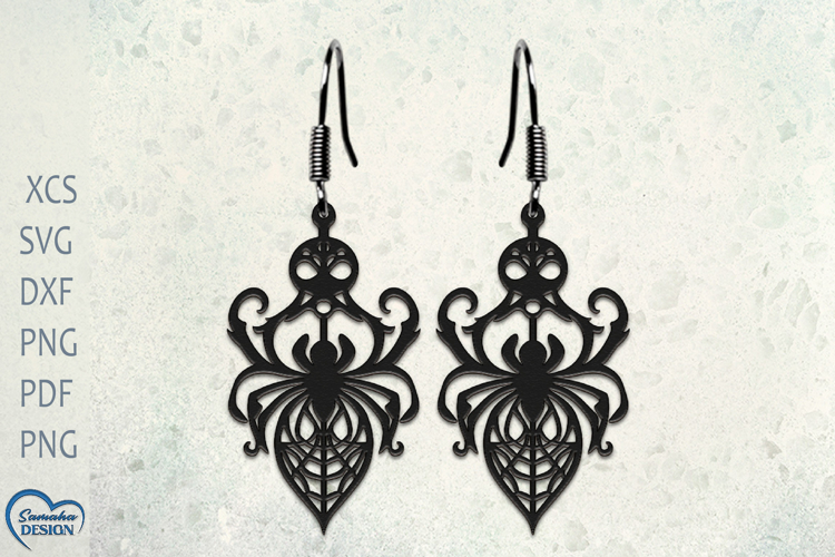 Halloween Earrings Laser Cut. Halloween Spider Laser Cut.