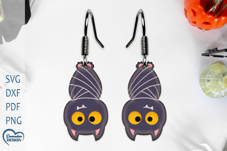 Halloween Cute Bat Laser Cut Earrings.