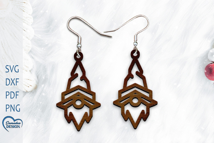 Christmas Earrings Laser Cut. Christmas Elf Laser.