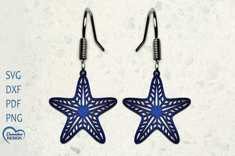 Starfish Earrings Laser Cut. Boho Earrings Laser Cut.