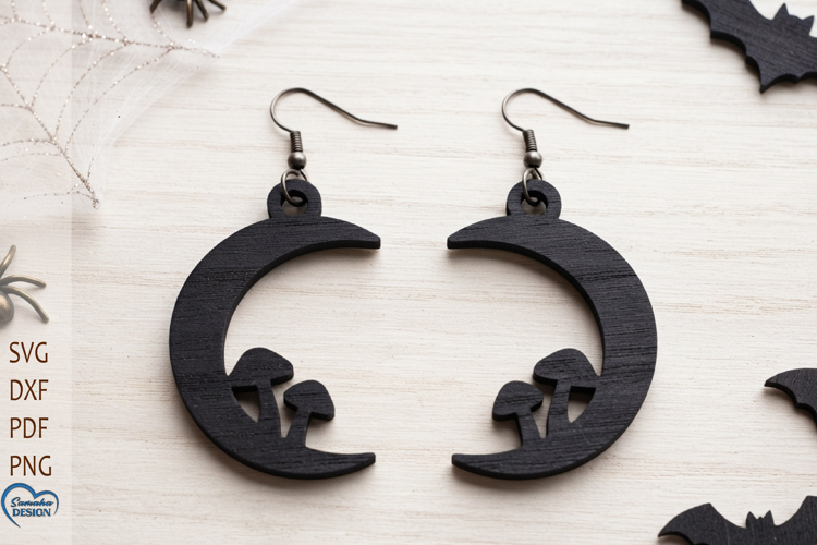 Halloween Celestial Earrings Laser Cut. Halloween Laser cut
